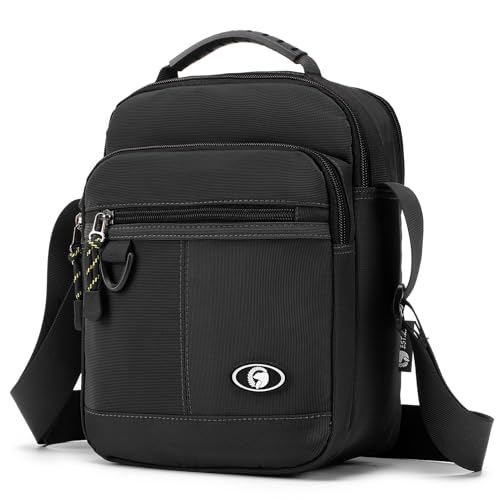 SPAHER Umhängetasche Herren Leicht Geschäft Herrentasche Zum Umhängen Wasserdichte Umhänge Handgelenktasche Schultertasche Männer für IPad die Outdoor-Täglichen Gebrauch Schwarz