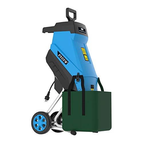 Güde Gartenhäcksler GH 2501 (2500 W, Messertechnik, wartungsarm, Selbsteinzug, Transporträder, Überlastsicherung, max. Astdicke 45 mm, inkl. Fangsack 45 L und Zuführhilfe)