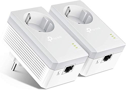 TP-Link Powerline Adapter Set TL-PA4010P KIT(600Mbit/s, mit Steckdose, 100Mbit/s-Ethernet-LAN, Kompatibel mit allen HomePlug AV/AV2 Adaptern, schnelle Datenübertragung über die Stromleitung)