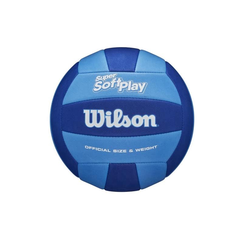 Wilson Volleyball Super Soft Play, Kunstleder, Outdoor und Indoor-Volleyball, Beachvolleyball, Blau