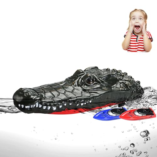 RC ferngesteuertes Krokodil-Boot für lustige Pranks, Hochwertiges u. robustes Modell für Kinder u. Erwachsene, Modellbau Schiff ist geeignet für Anfänger und Profis, Tolles Spielzeug für Rennboot-Fans