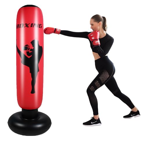 Buithafu 67' Boxsack Stehend Erwachsene&Kinder, 170cm Aufblasen Schweren Boxsack, Punching Bag für Muay Thai, Taekwondo,MMA,Box Training,Sandbag Fitness