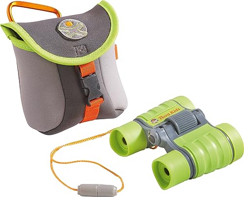 HABA Terra Kids Fernglas für Kinder – 4-fache Vergrößerung, inklusive Tragetasche, Sicherheitskordel und Wissenskarten, Natur beobachten & entdecken – 1004132001