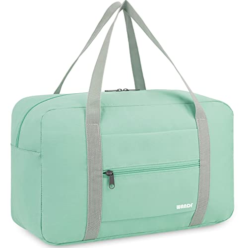 Ryanair Handgepäck 40x20x25cm Handgepäck Tasche für Flugzeug Reisetasche Klein Faltbare Sporttasche Weekender Handgepäck Koffer für Herren und Damen von WANDF (Minzgrün 20L)