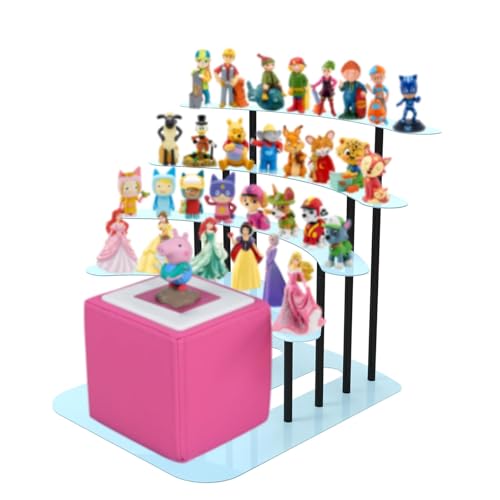JYiuog Regal für Tonie, Metall Display ständer für Toniebox，Aufbewahrungsregal für 30–40 Figuren , kinderzimmer deko, Geschenke für Kinder(Blau)