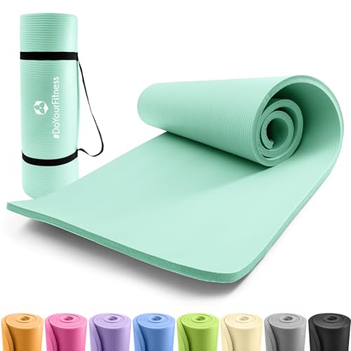 #DoYourFitness x World Fitness | Fitnessmatte 'Yogini' | 183x61x1cm | Phthalatfrei & rutschfest | Gymnastikmatte ideal für Yoga, Pilates, Fitness, Outdoor im Studio & zu Hause | Türkis
