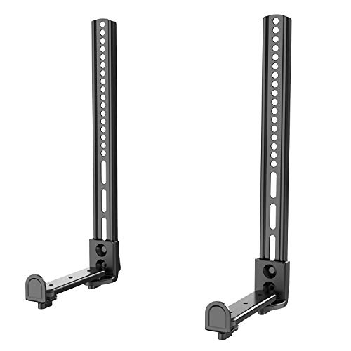 WALI Universelle Soundbar-Halterung zur Montage über oder unter dem Fernseher, mit Rutschfester Basishalterung, ausziehbar von 1,6 bis 18,3 cm, bis zu 15 kg, Soundbar (SBR203), Schwarz