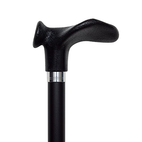 Gehstock Gehhilfe Leichtmetall mit anatomischem Comfort-Griff schwarz (Rechts)