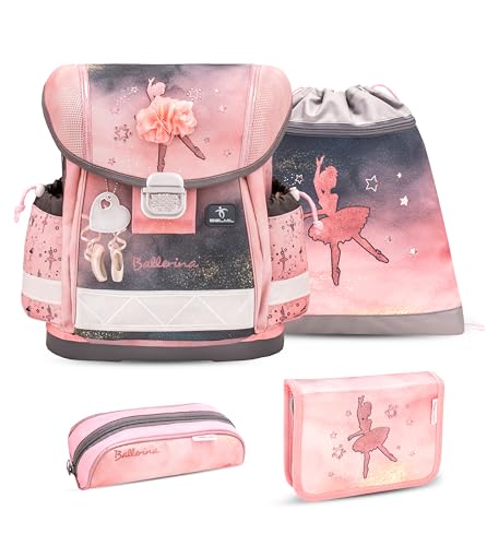 Belmil Classy Schulranzen Set 4 - teilig (403-13/AG/S) (Ballerina Black Pink)