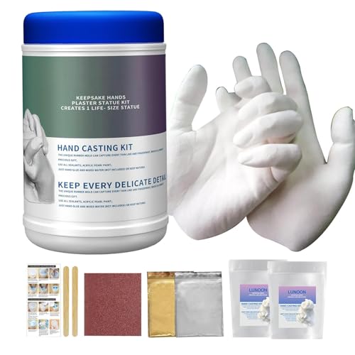 3D Handabdruck Set Für Paare Gipsabdruck Set Hände Paar Familie Handabformset Aus Gips Für Erwachsene Partner Und Pärchen Geschenke Für Frauen Und Männer Alginat Gibsabdruckset Gipshandabruck