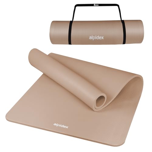 ALPIDEX Yogamatte Extra Dick 1,5 cm Gymnastikmatte 3 Größen E-Book rutschfest Phthalatfrei Fitness Matte Turnen Pilates Sport Physio HIIT Yoga Trainingsmatte Isomatte, Cream, 190 x 80 x 1.5 cm