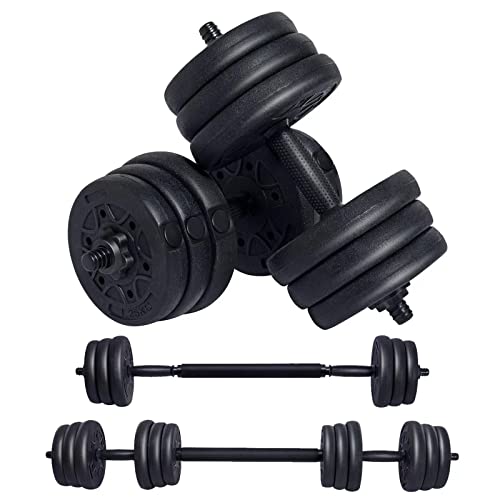 Wemk 2in1 Hantelset, 2er Set Professionell Hantel mit Hantelstangen, Kurzhanteln & Langhanteln Verstellbar, mit Rutschfestem Griff und Sternverschlüsse für Krafttraining
