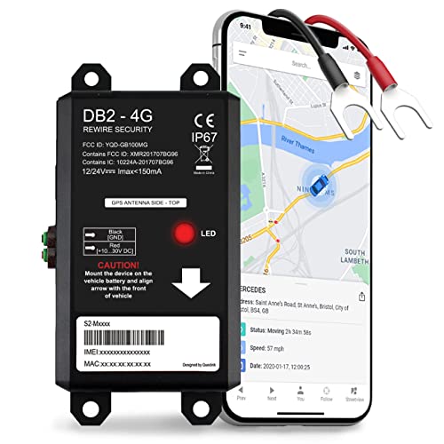GPSLive DB2-4G GPS Tracker Auto, Motorrad, Wohnmobil, KFZ | Made in EU | Einfache Installation | Livetracking mit App | Keine SIM benötigt | GPS Auto Tracker GPS Sender | Peilsender Auto GPS Tracker