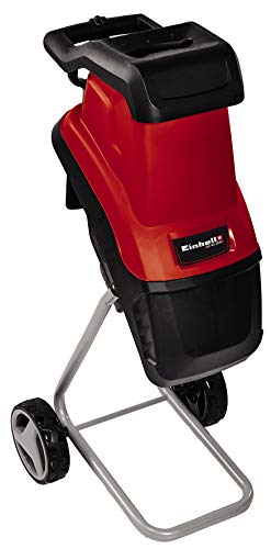 Einhell Elektro-Messerhäcksler GC-KS 2540 (2 Wendemesser aus Spezialstahl, große Trichteröffnung, Motorschutzschalter, Häckselgutfangsack, Transportgriff inkl. Stopfer), Rot