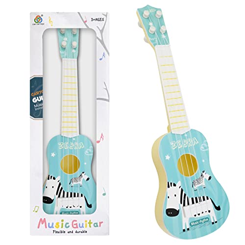 37 cm Gitarre für Kinder, Mini-Gitarre Ukulele Gitarre Spielzeug mit 4 verstellbaren Saiten Mini-Gitarre und Plektren (Kinder-Edition-A4)