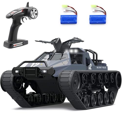 Mostop Fernbedienung Crawler High Speed Tank Offroad 4WD RC Auto 2,4 GHz Army Truck 1/12 Drift Tank für Kinder Erwachsene, Rot, SG-1203