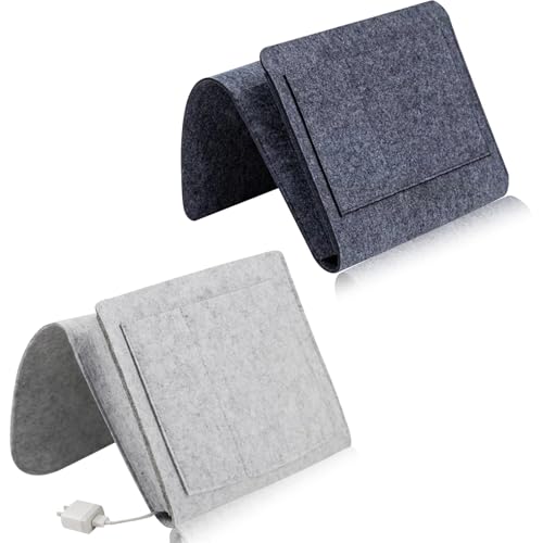SZSMW 2 Bett Organizer Zum EinhäNgen - Betttasche Zum EinhäNgen - Betttaschen - Ideal FüR Schlafzimmer, SchlafsäLe Und Wohnzimmer, Um Ihre Sachen Ordentlich Aufzubewahren Und Effektiv Platz Zu Sparen
