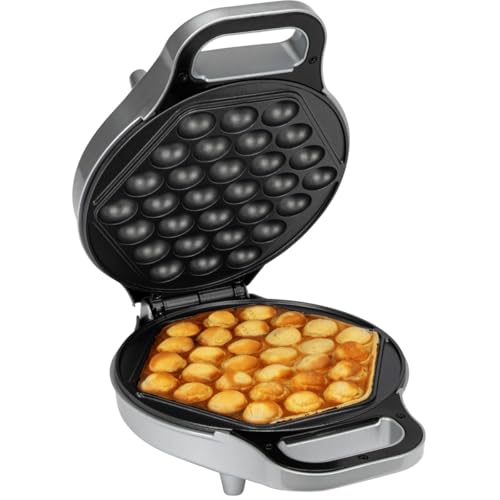 Clatronic® Waffeleisen für trendige Bubble-Waffeln | Bubble Waffeleisen mit 180° Rotationsfunktion für gleichmäßige Backergebnisse | Waffle Maker mit antihaftbeschichteter Backfläche | 700W | WA 3772