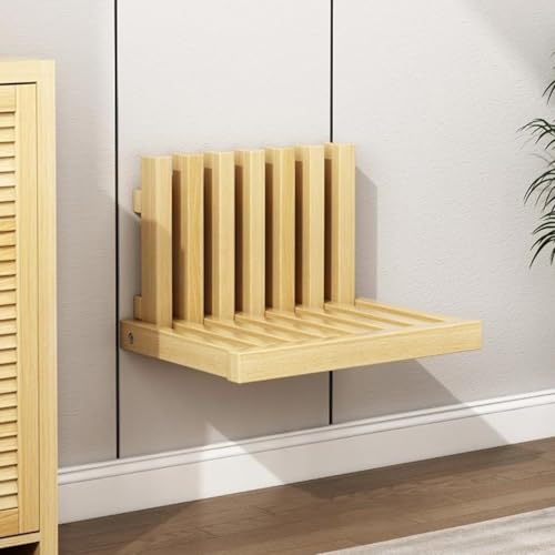Wandklappstuhl, wandmontierter klappbarer Duschsitz, Schuhbankregal aus Massivholz für den Eingangsbereich, Ausziehbank für kleine Räume für Wohnzimmer Balkon Schlafzimmer Arbeitszimmer(Yellow)