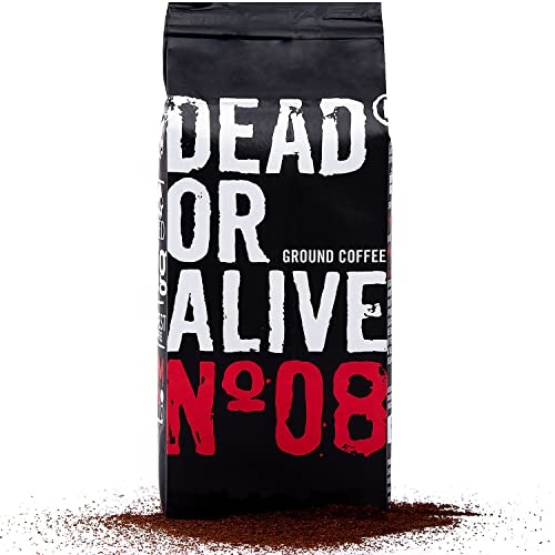 DEAD OR ALIVE Espresso gemahlen No8 - Starker Moka Kaffee gemahlen 250g - Feines Espressopulver mit Robusta - Bialetti Kaffee für Espressokocher - Gemahlener Kaffee aus Italien - Ground Coffee