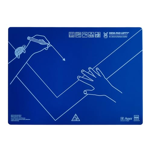 KUM 906.01.19 - Schreibunterlage, Schreibtisch-Auflage Desk Pad Lefty, Linkshänder, Kunststoff, 53 x 40 cm, blau, 1 Stück