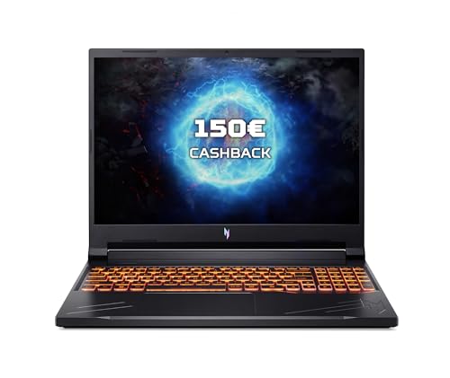 Acer Nitro V16 (ANV16-41-R961) Gaming Laptop | 16' WUXGA 165Hz Display | AMD Ryzen 7 8845HS | 16 GB RAM | 1 TB SSD | NVIDIA GeForce RTX 4060 | Windows 11 | QWERTZ Tastatur | schwarz