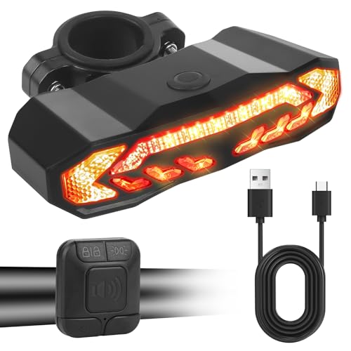 Mineup 5in1 Fahrradalarm mit Fernbedienung, 110db Fahrrad Alarmanlage mit Glocke, USB Wiederaufladbarer Anti-Diebstahl Fahrradalarm mit Lenkfunktion für Fahrrad Motorrad Moped Scooter