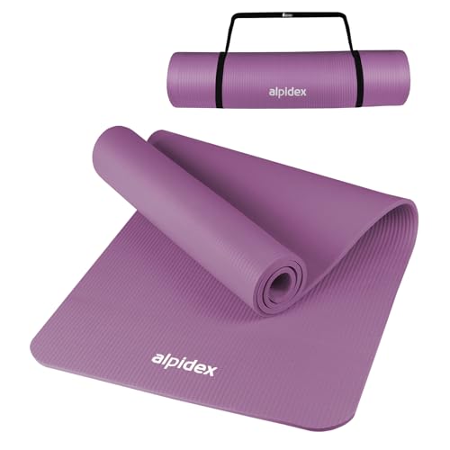 ALPIDEX Yogamatte 183 x 60 x 0.8 cm Phthalatfreie Fitness Matte E-Book Tragegurt rutschfest Gymnastik Turnen Pilates Sport Physio HIIT Yoga Trainingsmatte Isomatte Hautfreundlich, Pink