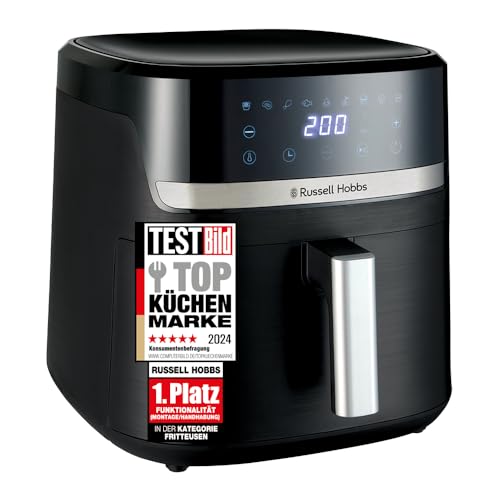 Russell Hobbs Heißluftfritteuse XXL 8,3L Rapid AirFryer [kompaktes Gehäuse, sehr leise, 9 Programme] SatisFry (spülmaschinenfest, Fritteuse ohne Öl, TouchScreen, Grillen,Backen,Braten etc.) 27632-56