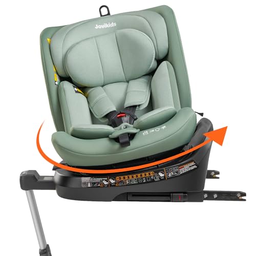 Jovikids 360° Drehbar Kindersitz mit ISOFIX, i-Size(ECE R129) Gruppe 0+1/2/3 Baby Autositz Reboarder mit Liegefunktion & Abnehmbar Vordach(40-150cm，0-36kg，0-12 Jahre)