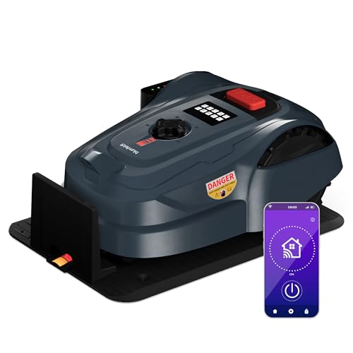blumfeldt GrassConnect Mähroboter - App-Steuerung, Mäht bis 1.000 m², Li-Ion Akku, Automatisches Laden, Leise, Regen- & Kollisionssensoren, Einstellbare Schnitthöhe, Dunkelgrau