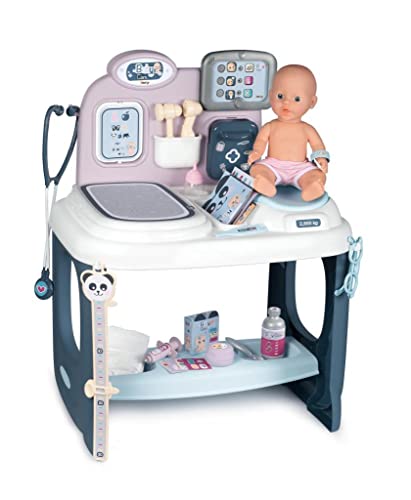 Smoby – Baby Care Center - für Puppen bis 38 cm – mit mechanischer Waage, Untersuchungstisch und alles was zu einem Arztbesuch gehört, für Kinder ab 3 Jahren