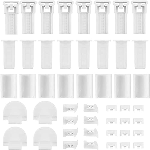 Divono Plissee Ersatzteile Set, Für Plissee Ersatzteile Klemmträger - 3 Kit 36 Stück Plissee Klemmträger Zubehör Klemmfix Halterung, für Plissee Ohne Bohren/Plissees Fenster(Weiss)