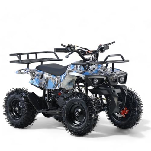 KXD M8 E-Starter 6' 49ccm 2T Quad Mini ATV Miniquad Benzinmotor Kinderquad Kinder Enduro Pocketquad Graffiti blau
