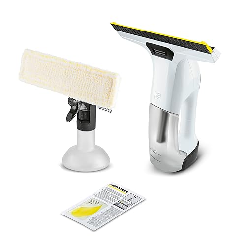 Kärcher Window Vac WV 6 Plus, extra lange Akkulaufzeit von 100 min, LED Batterieanzeige, Saugdüse 280 mm, Sprühflasche mit Mikrofasertuch, 20 ml Fensterreiniger Konzentrat