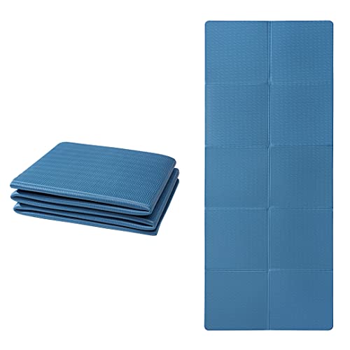 Good Nite Klappbare Yogamatte rutschfest Tragbare Fitnessmatte Faltbar Leicht Gymnastikmatte Pilates Sport Reiseyogamatte 183 x 61 x 0.6 cm (Marine)