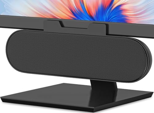 ZETIY Monitor Lautsprecher für PC, USB Portable Computer Lautsprecher Mini Soundbar, Klein PC Lautsprecher für Phone, Notebook, PC, Laptop, Desktop - Plug and Play （Schwarz）