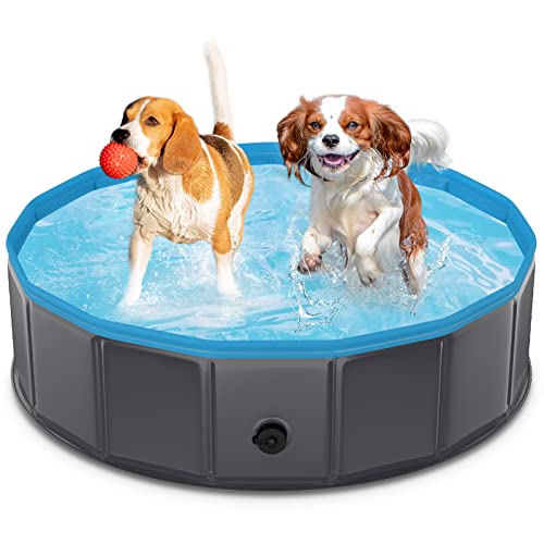 TENXSNUG Hundepool fur Große Hunde, Faltbare Hund Schwimmbecken Hundebadewanne, rutschfest Hunde Pool Planschbecken für Kinder und Hunde, 80x20 cm