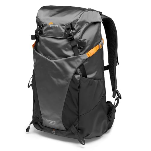 Lowepro PhotoSport BP 24L AW III, Wander Kamerarucksack für Spiegellose, seitlicher Zugriff, herausnehmbarer Kameraeinsatz und Zubehörgurtsystem, Grau -für Spiegellose Kameras kompatibel mit Sony α7