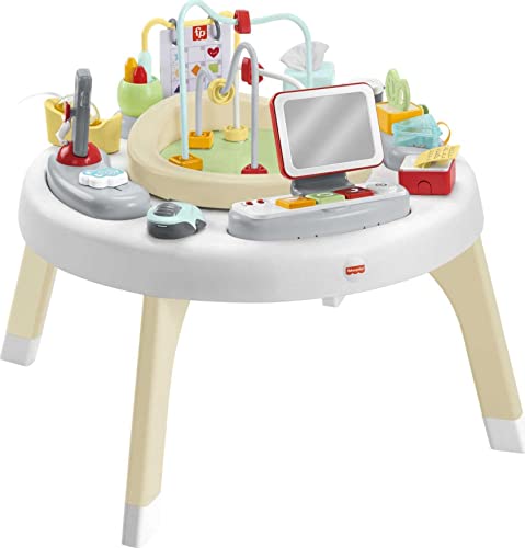 Fisher-Price HBM26-2-in-1 Homeoffice Activity Center, Unterhaltung für Babys und Spieltisch mit Musik, Lichtern und Geräuschen, Spielzeug für Kleinkinder