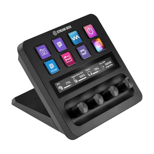 Elgato Stream Deck +, Audiomixer, Live-Produktion und Studio-Controller für Content Creators, Streaming, Gaming, mit anpassbarer Touch-Leiste, Drehreglern und LCD-Tasten, für Mac und PC