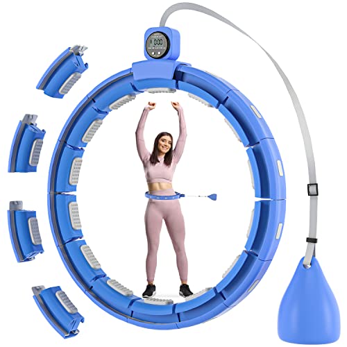 Hula Hoop Reifen Erwachsene, Smart Fitness Hoop, Leise Hullahub Reifen zum Abnehmen, 18-Teiliger Hula Hoops für Anfänger, Gewichtsverlust Fitness Hoop Geräuscharm 60 Dezibel