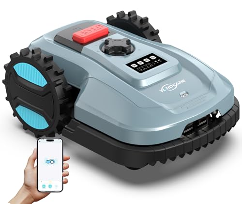 YARDCARE E400 Mähroboter mit 18cm Schnittbreite,App Steuerung,Max. bis zu 400m²,Regensensor,20-60mm Schnitthöhe,Rasenmäher Roboter mit IPX5 System,Weniger als 60 dB