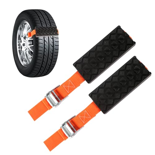 2 Stück Schneeketten Gummi Anfahrhilfe Wohnmobil Rad-Reifenkette Universal Schneeketten Auto Sandbleche Offroad Traktionsmatte Recovery Board Traktionshilfe Gripmatte für alle Reifenarten