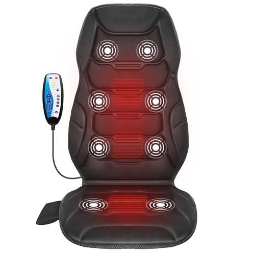 COMFIER Rückenmassagegerät mit Wärme, Vibrationsmassagekissen mit 8 Massageknoten & 5 Modi, Massagestuhl für Home Office, beheizter Massagesessel für Rückenschmerzen,Geschenke für Mama, Papa