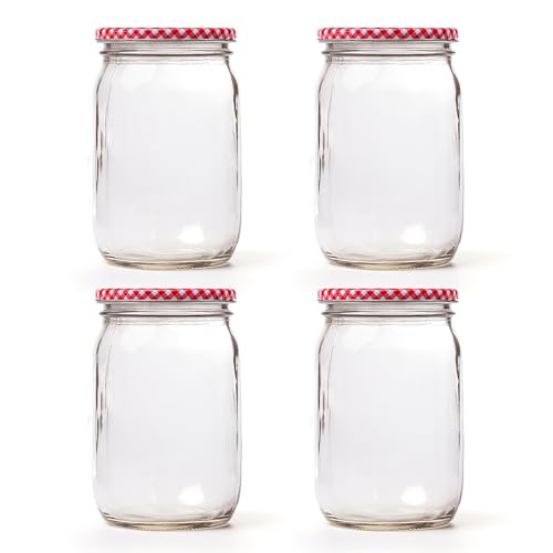 Blumixx Einmachgläser mit Schraubdeckel 8er Pack Einmachglas mit Deckel - 900ml Fassungsvermögen - Ideal für Erntezeit, Konservierung & stilvolle Aufbewahrung
