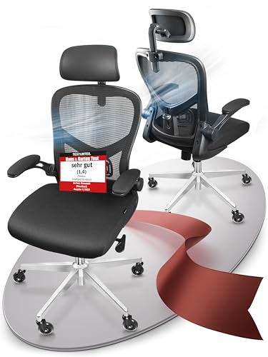 CLOUVOU SmartSeat Bürostuhl Ergonomisch [TESTSIEGER] Schreibtischstuhl 100% individuell einstellbar | Büro Stuhl & Gaming Stuhl | Computerstuhl Home Office Chair Ergonomic | Drehstuhl 150 kg