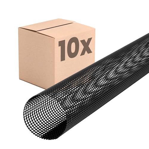 INEFA 10x Laubschutzgitter Dachrinnen Laubschutz, PVC 125-180mm, 2m, Schwarz Laubfang Dachrinnenabdeckung Dachrinnenzubehör Made in Germany