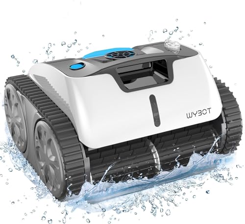 WYBOT Poolroboter Akku, Vollautomatisch Poolreiniger Boden,Wände und Wasserlinie, Intelligente Navigation, 110 Mins Reinigung, Starke Saugkraft-DREI Motoren, Automatisches Parken