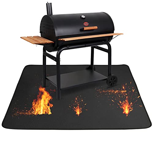 Feuerfeste Unterlage, Grillteppich Bodenschutzmatte, Grillunterlage Bodenmatte 36x48inch, Deck und Terrassenmatte,Grillmattenfür Gasgrill, Kugelgrill oder Elektrogrill